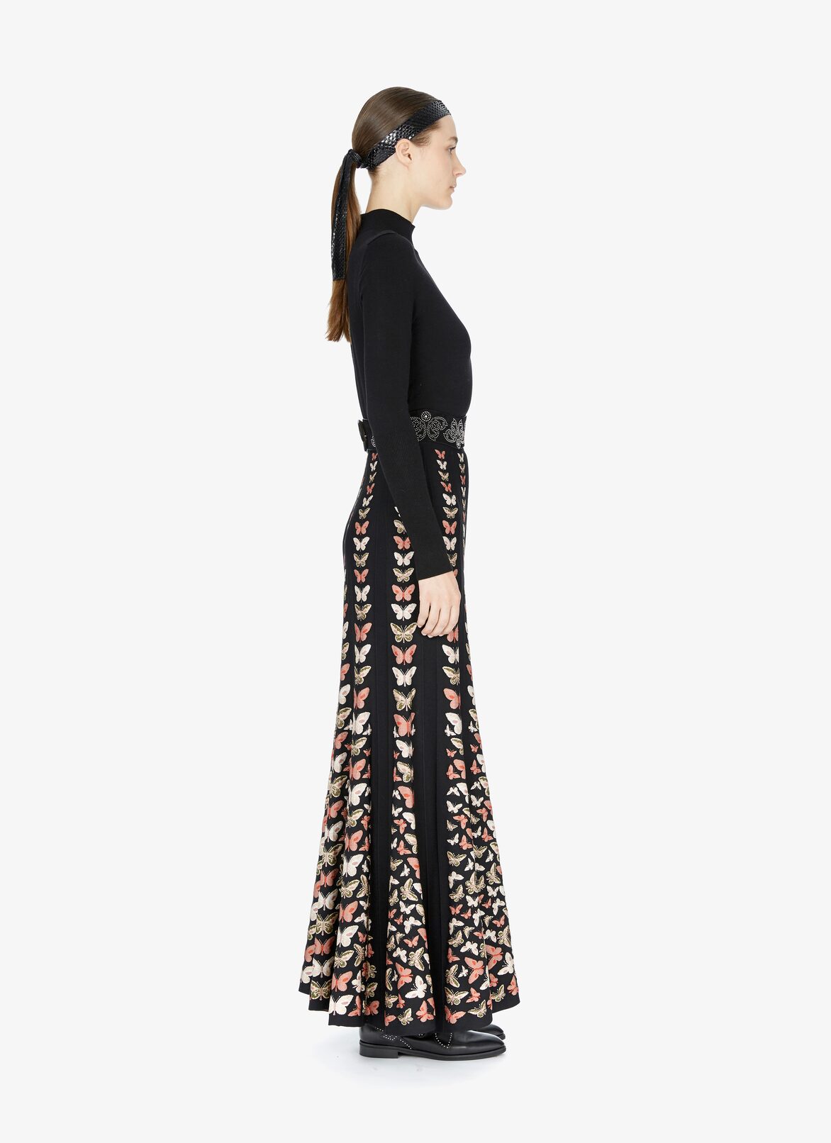 Wool-Blend High-Neck Bodysuit ALAÏA BLACK WOOL-BLEND HIGH-NECK BODYSUIT